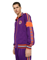 Zip-up technical jersey sweatshirt with patch - | Dolce & Gabbana