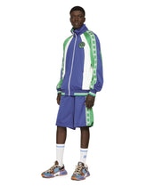 Zip-up sweatshirt with side bands and patch embellishment - | Dolce & Gabbana