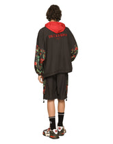 Printed nylon jacket with hood and patch - | Dolce & Gabbana