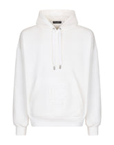 Jersey hoodie with embossed logo - | Dolce & Gabbana