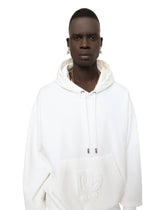 Jersey hoodie with embossed logo - | Dolce & Gabbana