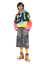 Tie-dye jersey hoodie with print - | Dolce & Gabbana