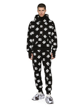 Jersey hoodie with all-over DG print - | Dolce & Gabbana
