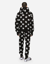 Jersey hoodie with all-over DG print - | Dolce & Gabbana
