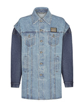 Mixed-denim jacket with detachable sleeves - | Dolce & Gabbana