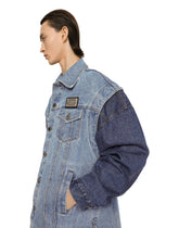 Mixed-denim jacket with detachable sleeves - | Dolce & Gabbana