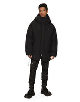 Nylon jacket with hood and branded tag - | Dolce & Gabbana