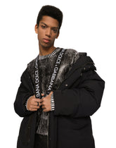 Nylon jacket with hood and branded tag - | Dolce & Gabbana