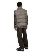 Sleeveless herringbone jacket with branded tag - | Dolce & Gabbana