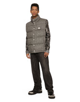 Sleeveless herringbone jacket with branded tag - | Dolce & Gabbana