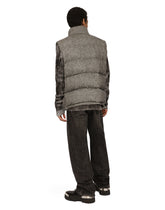 Sleeveless herringbone jacket with branded tag - | Dolce & Gabbana