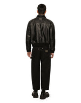 Vintage leather jacket with branded tag - | Dolce & Gabbana