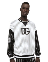 Printed jersey sweatshirt with multiple patches and embroidery - | Dolce & Gabbana