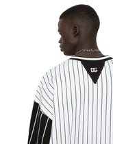 Printed jersey sweatshirt with multiple patches and embroidery - | Dolce & Gabbana