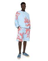 Coral-print jersey sweatshirt with DG patch - | Dolce & Gabbana