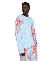 Coral-print jersey sweatshirt with DG patch - | Dolce & Gabbana