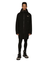 Stretch jersey parka with hood and tag - | Dolce & Gabbana