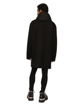 Stretch jersey parka with hood and tag - | Dolce & Gabbana