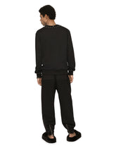 Jersey sweatshirt with studs and DG patch - | Dolce & Gabbana