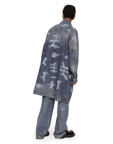 Long mid blue wash denim jacket with abrasions - | Dolce & Gabbana