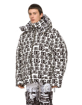 Quilted nylon jacket with hood and DG logo print - | Dolce & Gabbana
