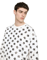 Technical jersey sweatshirt with all-over DG logo - | Dolce & Gabbana