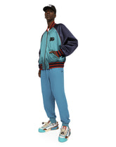 Satin jacket with embroidered DG patch - | Dolce & Gabbana