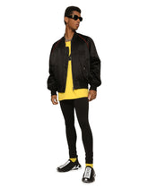 Satin jacket with embroidered DG patch - | Dolce & Gabbana