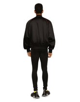 Satin jacket with embroidered DG patch - | Dolce & Gabbana