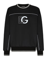 Technical jersey sweatshirt with embossed DG logo - | Dolce & Gabbana