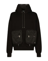 Jersey hoodie with large pockets - | Dolce & Gabbana