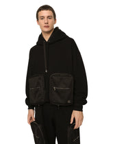 Jersey hoodie with large pockets - | Dolce & Gabbana