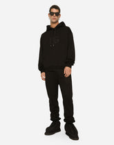 Jersey hoodie with DG embroidery - | Dolce & Gabbana