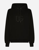 Jersey hoodie with DG embroidery - | Dolce & Gabbana