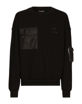 Multi-pocket round-neck sweatshirt with DG embroidery - | Dolce & Gabbana