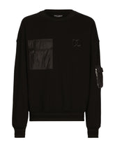 Multi-pocket round-neck sweatshirt with DG embroidery - | Dolce & Gabbana