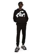 Jersey hoodie with DG print - | Dolce & Gabbana