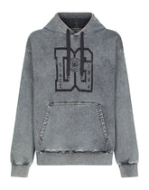 Melange jersey hoodie with print - | Dolce & Gabbana