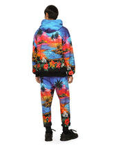 Jersey hoodie with Hawaiian print - | Dolce & Gabbana