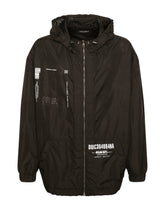 Hooded nylon jacket with DGVIB3 print - | Dolce & Gabbana