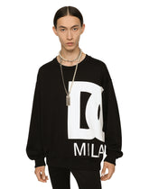 Round-neck jersey sweatshirt with DG Milano print - | Dolce & Gabbana