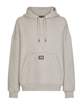 Jersey hoodie with logo tag - | Dolce & Gabbana
