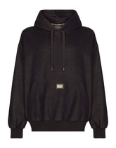 Jersey hoodie with logo tag - | Dolce & Gabbana