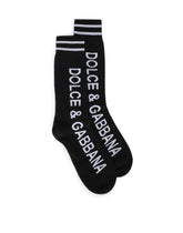 Jacquard socks with DG logo - | Dolce & Gabbana
