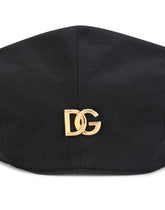 Cotton flat cap with metal DG patch - | Dolce & Gabbana