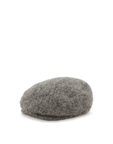 Mohair wool flat cap with logo tag - | Dolce & Gabbana