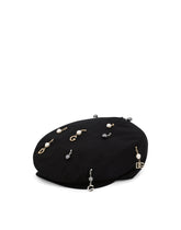 Cotton flat cap with pearls and DG pendants - | Dolce & Gabbana
