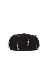 Cotton flat cap with pearls and DG pendants - | Dolce & Gabbana