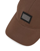 Cotton baseball cap with logo tag - | Dolce & Gabbana