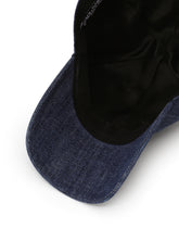 Denim baseball cap with branded plate - | Dolce & Gabbana